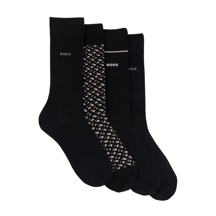 BOSS Monogram Logo Regular Length Four-Pack Socks Gift Set