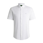 BOSS B Motion Regular Fit Short Sleeve White Shirt