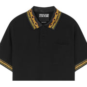 Versace Jeans Couture Collar Chain Couture Black & Gold Polo Shirt