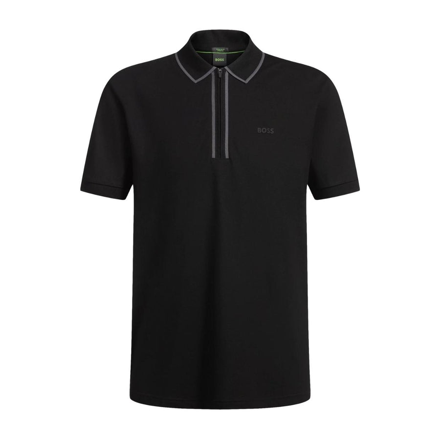 BOSS Philix Tape Stretch Cotton Black Polo Shirt