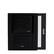 BOSS Monogram Logo Leather Card Case & Wallet Gift Set