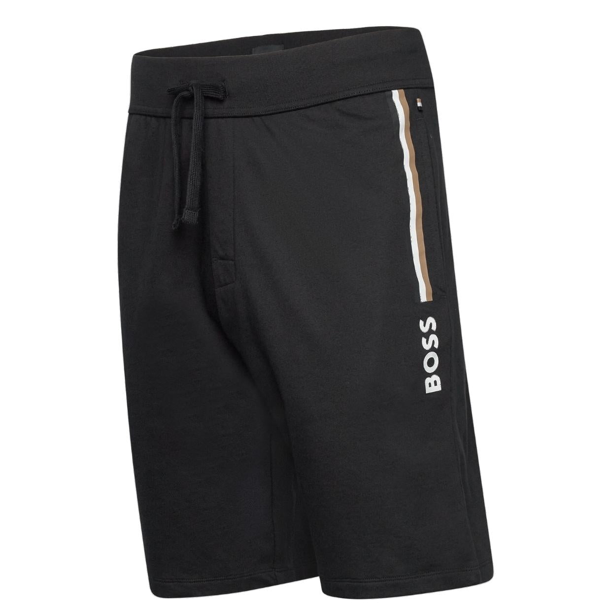 BOSS Logo Detail Authentic Black Shorts Retro Designer Wear