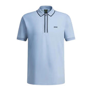 BOSS Philix Tape Stretch Cotton Blue Polo Shirt