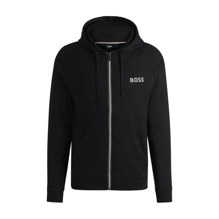 BOSS Print Logo Black Authentic Zip-Up Hoodie