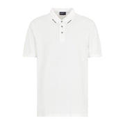 Emporio Armani Logo Collar White Polo Shirt