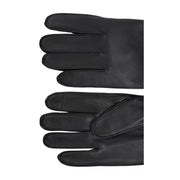 BOSS Metallic Logo Black Leather Gloves