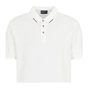 Emporio Armani Logo Collar White Polo Shirt