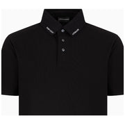 Emporio Armani Logo Collar Black Polo Shirt