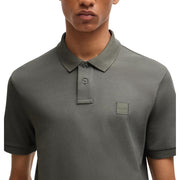 BOSS Passenger Slim Fit Logo Patch Grey Polo Shirt