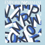 Emporio Armani Printed Logo Lettering Light Blue T-Shirt