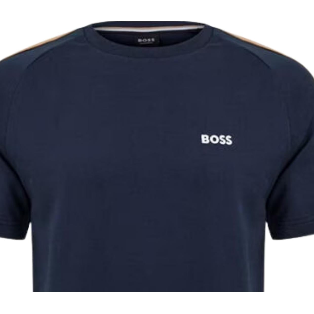 BOSS Embroidered Logo Navy Iconic T-Shirt