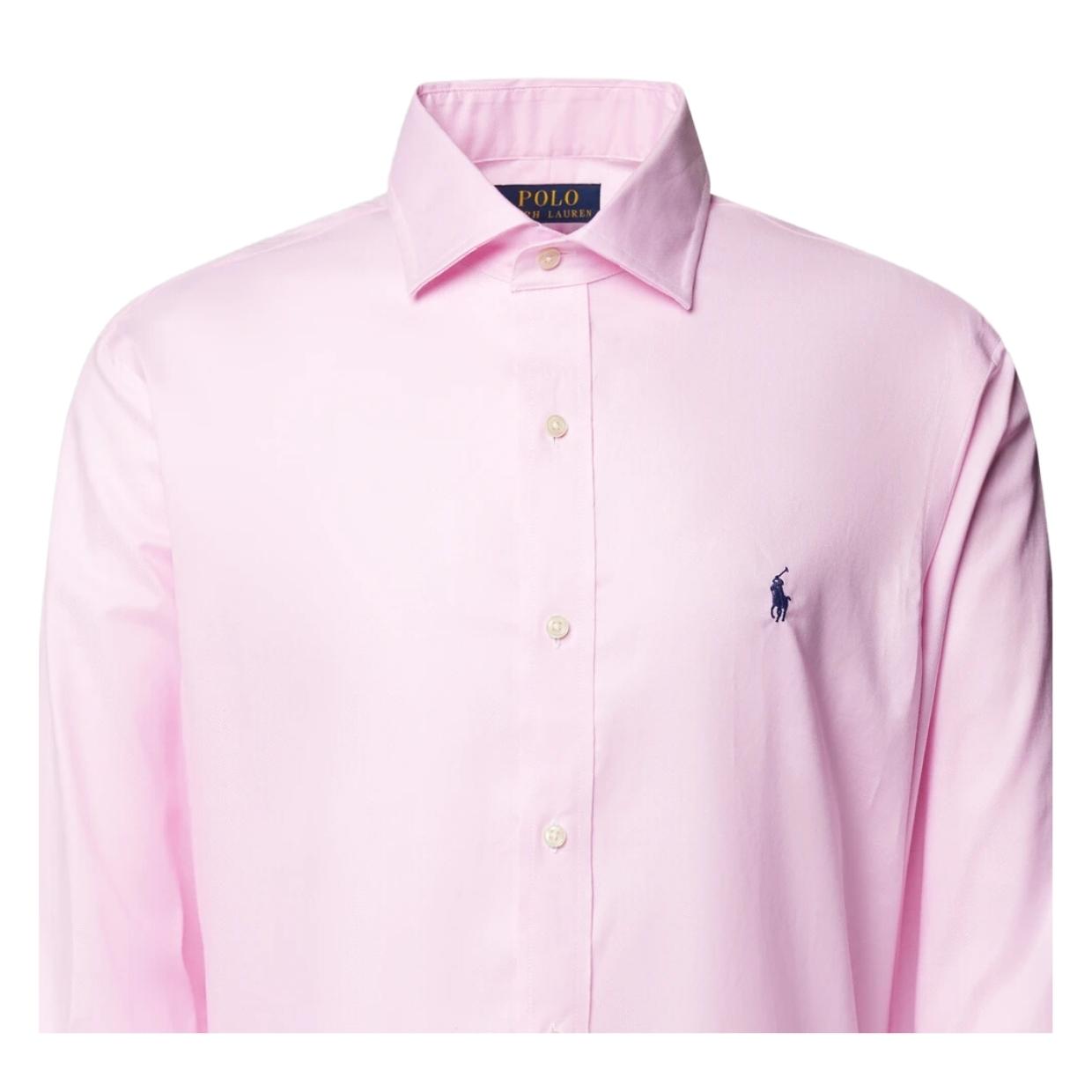 Polo Ralph Lauren Embroidery Logo Custom Fit Pink Shirt