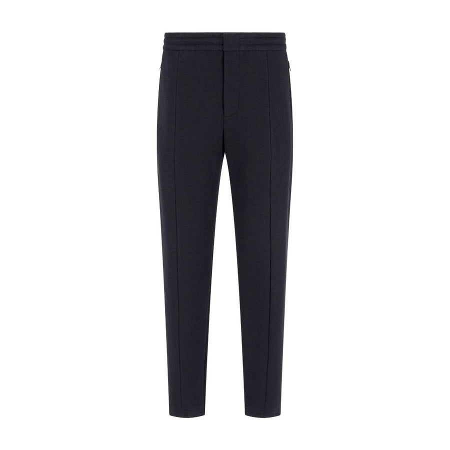 Emporio Armani Navy Waffle Jersey Trousers