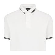 Emporio Armani Logo Collar White Polo Shirt