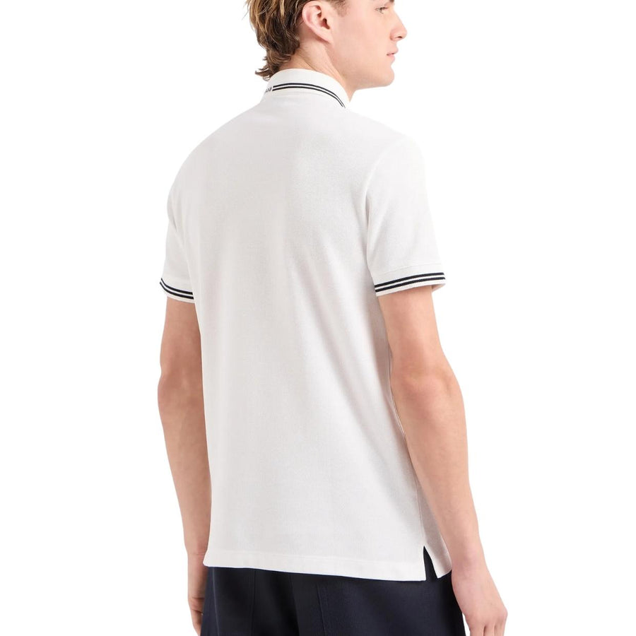 Emporio Armani Logo Collar White Polo Shirt