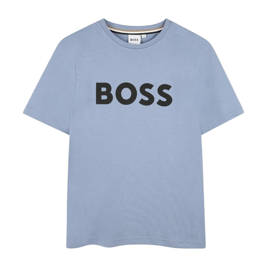 BOSS Kids Printed Logo Medium Grey T-Shirt