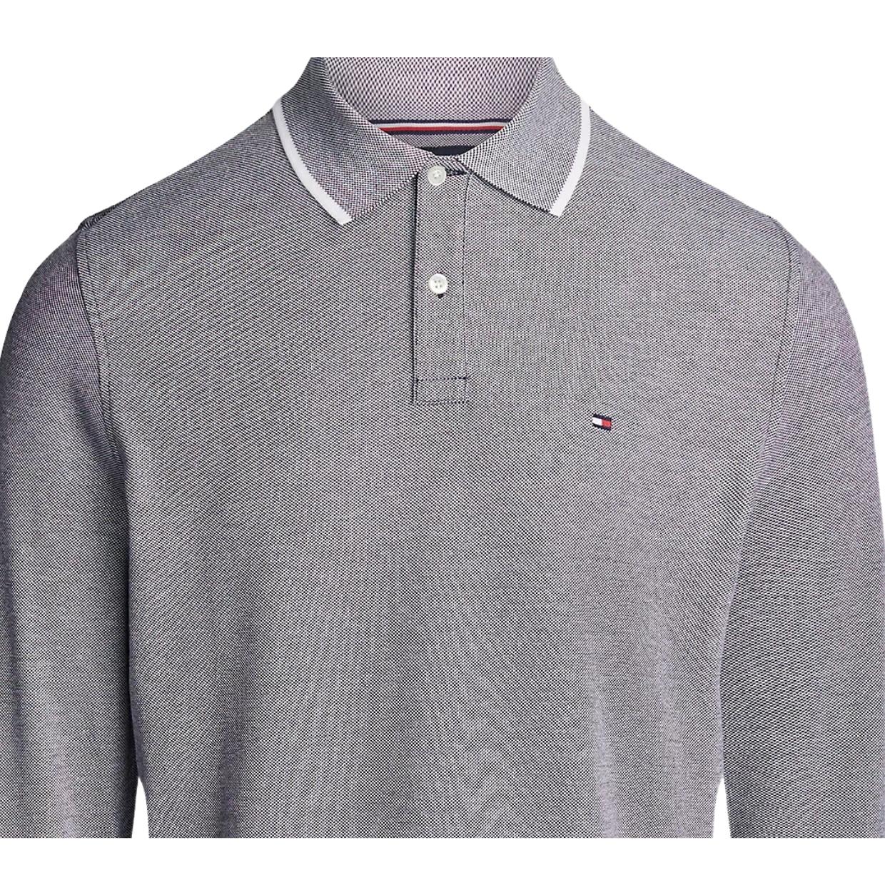 Tommy Hilfiger Tipped Regular Fit Long Sleeve Navy Polo Shirt