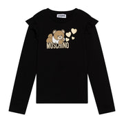 Moschino Kids Printed Logo Black Long Sleeve T-Shirt