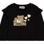 Moschino Kids Printed Logo Black Long Sleeve T-Shirt