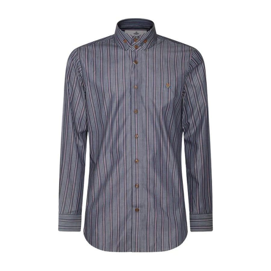 Vivienne Westwood Two Button Krall Stripe Navy Shirt