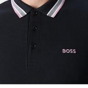 BOSS Contrast Logo Paddy Dark Blue Polo Shirt