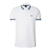 BOSS Contrast Logo Paddy White Polo Shirt