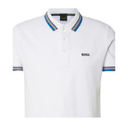 BOSS Contrast Logo Paddy White Polo Shirt