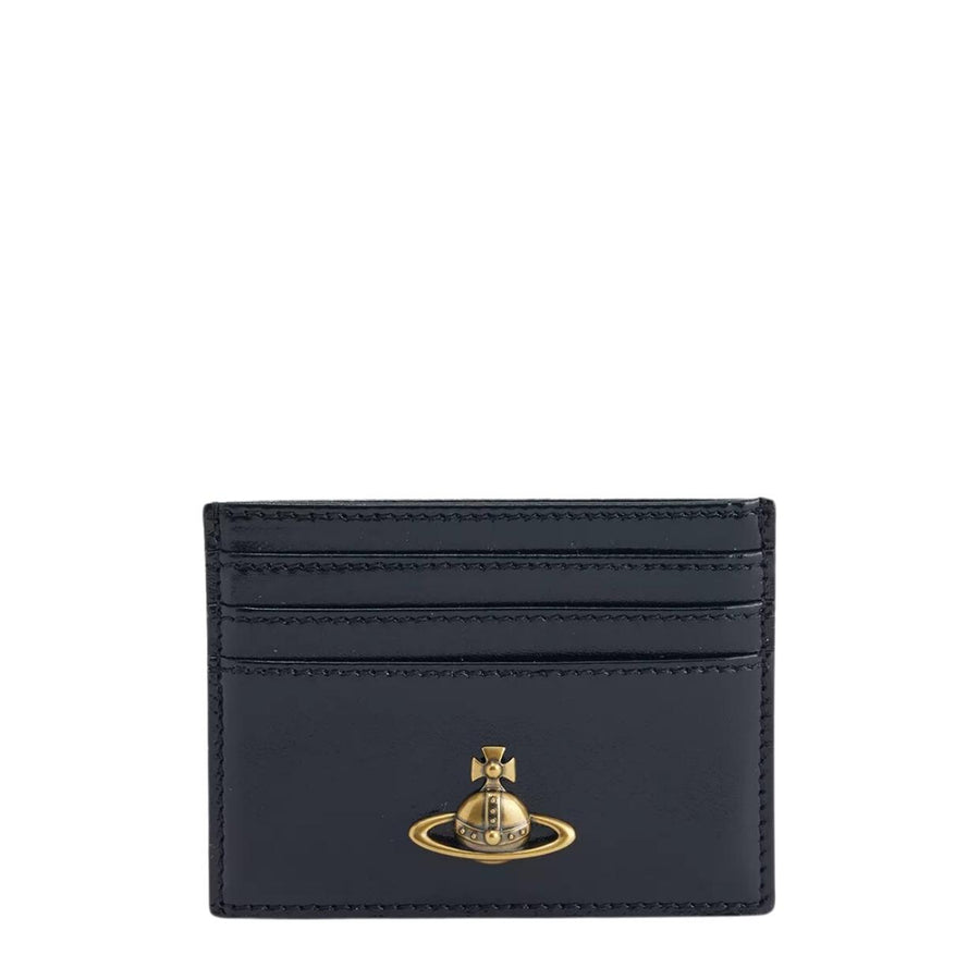 Vivienne Westwood Orb Leather Black Flat Card Holder