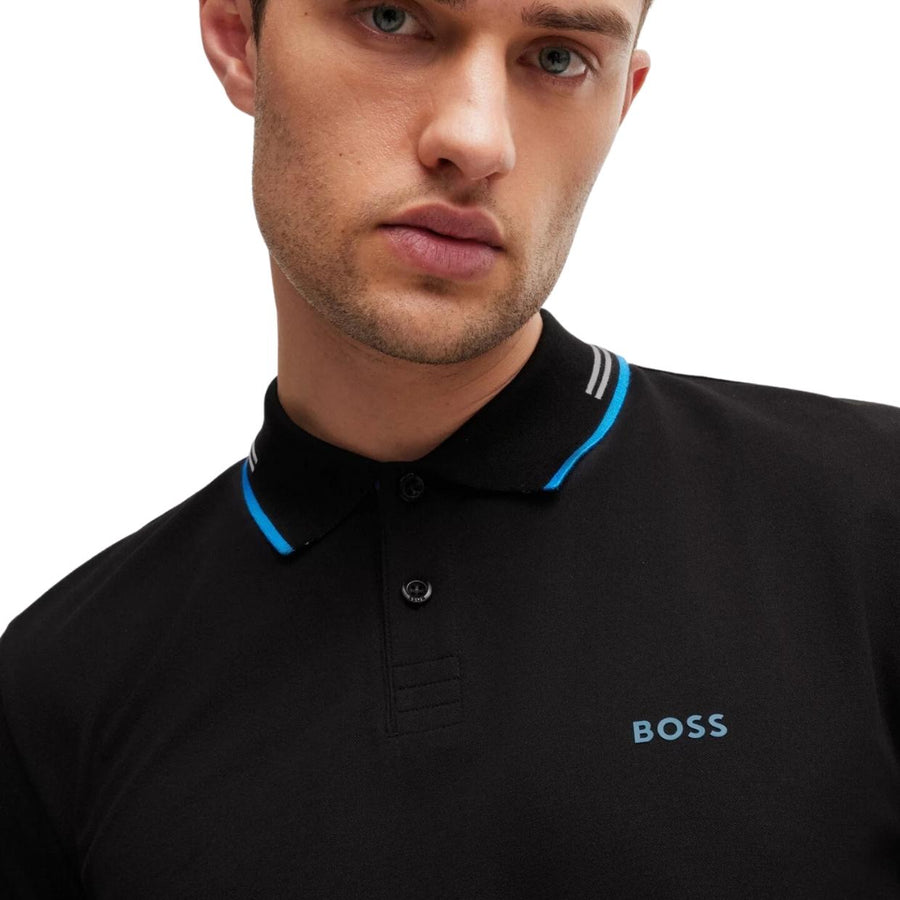 BOSS Paul Slim Fit Stretch Black Polo Shirt