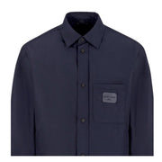 Emporio Armani Leather Logo Patch Navy Nylon Overshirt