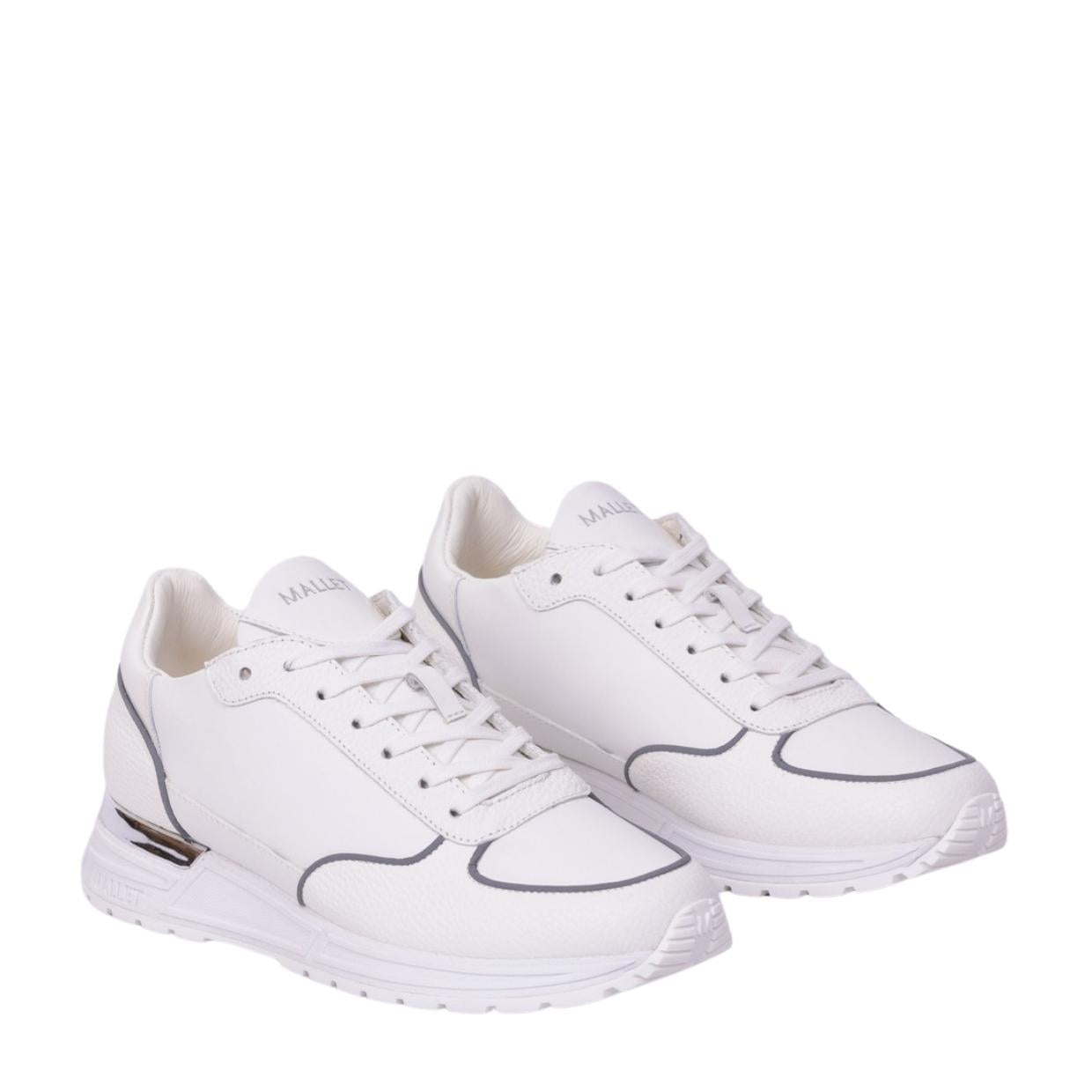 Mallet London Popham Lite Tumbled White Trainers