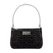 Emporio Armani Monogram Velvet Double Crossbody Bag