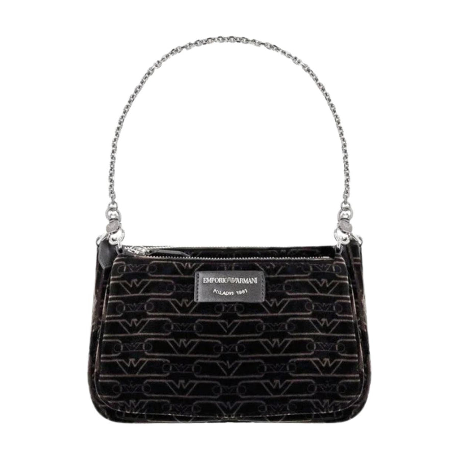 Emporio Armani Monogram Velvet Double Crossbody Bag