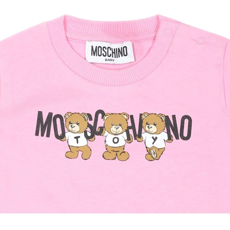 Moschino Baby Logo Lettering Pink T-Shirt