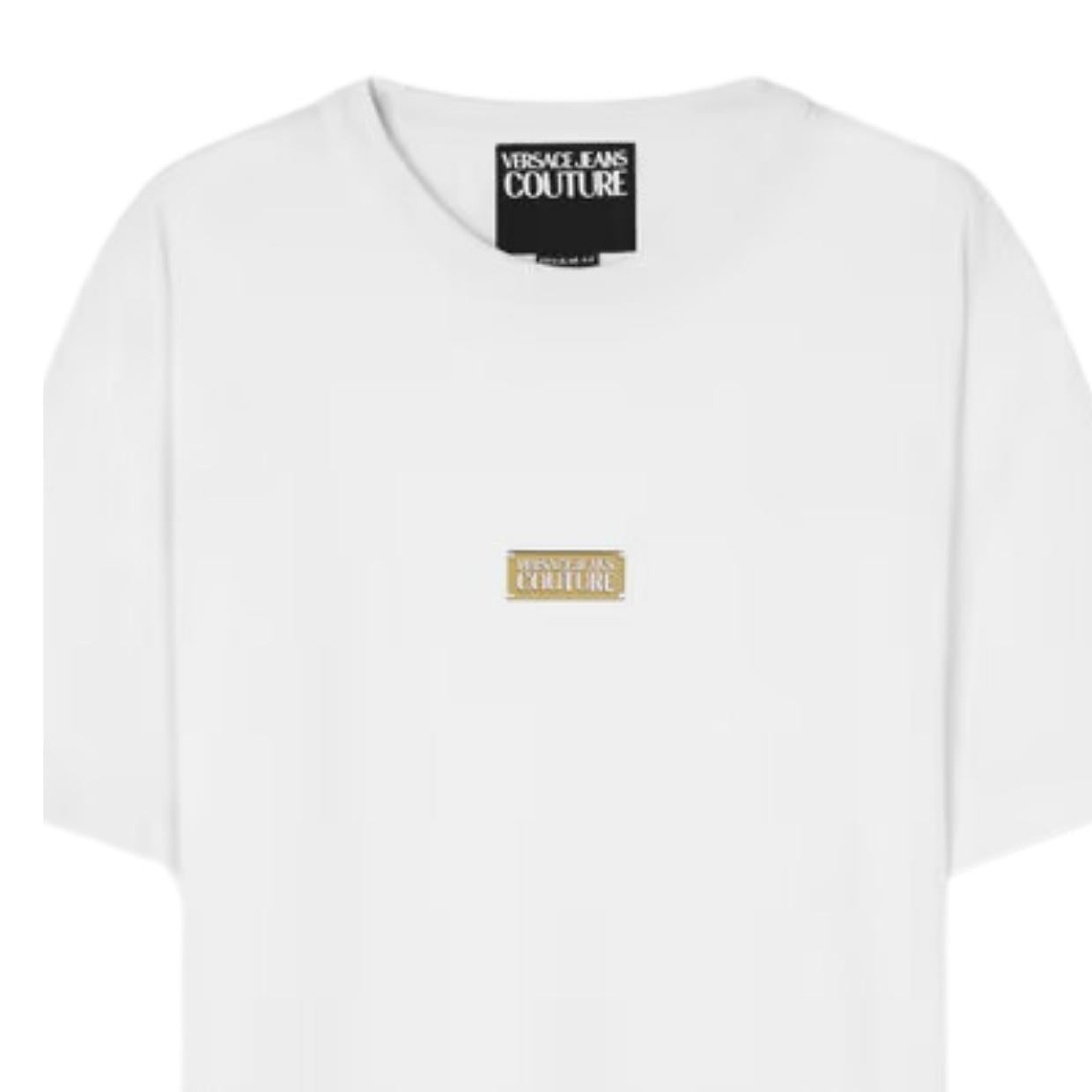 Versace Jeans Couture Metal Logo Tag White T-Shirt