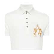 Vivienne Westwood Unicorn & Lion Embroidered White Polo Shirt