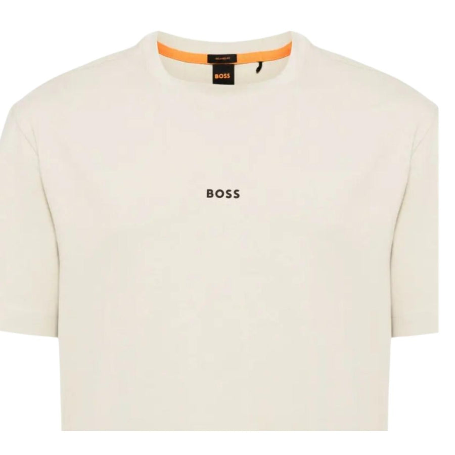 BOSS Logo Print TChup Light Beige T-Shirt