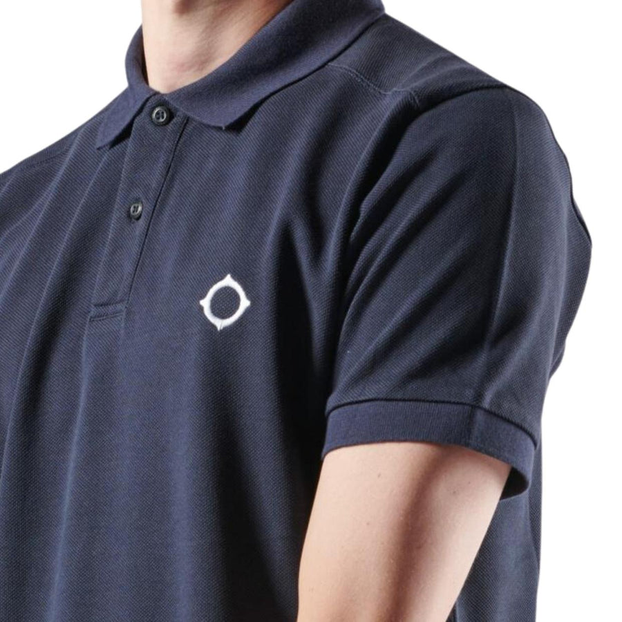 MA.STRUM Ink Navy SS Pique Polo Shirt