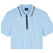 Paul Smith Regular Fit Light Blue Half Zip Polo Shirt