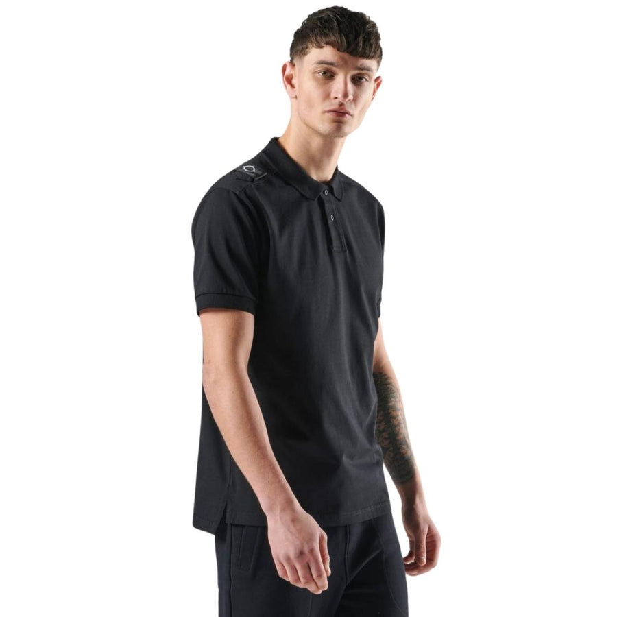 MA.STRUM Black SS Jersey Polo Shirt