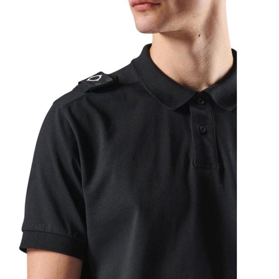 MA.STRUM Black SS Jersey Polo Shirt