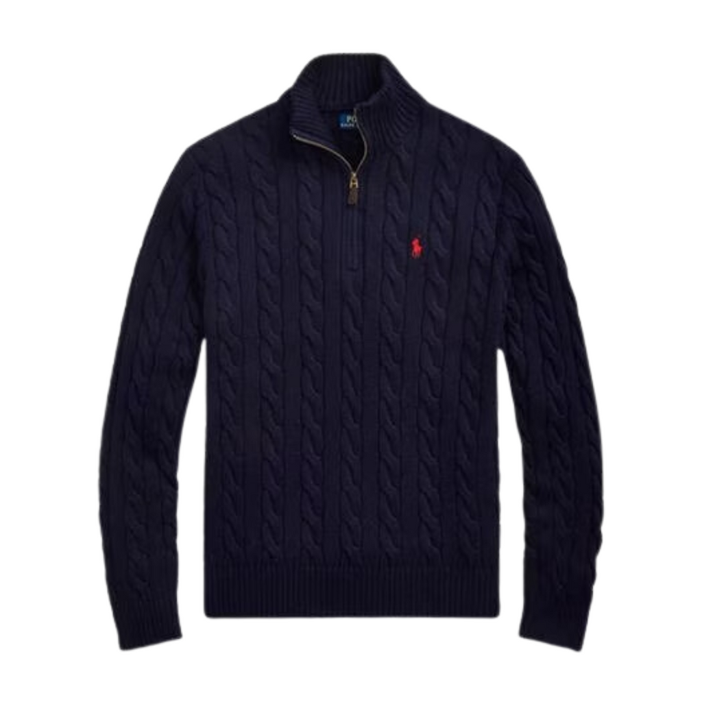 Polo Ralph Lauren Navy Cable Knit Sweater – Retro Designer Wear