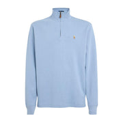 Polo Ralph Lauren Embroidered Logo Blue Half Zip Sweater