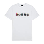 Paul Smith Multi-Coloured Skulls Line Up White T-Shirt