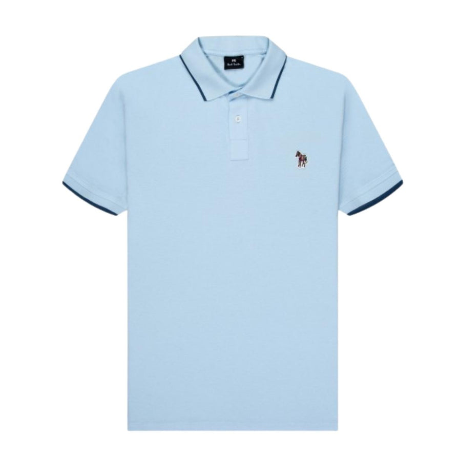 Paul Smith Zebra Logo Patch Light Blue Polo Shirt