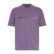 Emporio Armani Embroidery Logo Purple T-Shirt