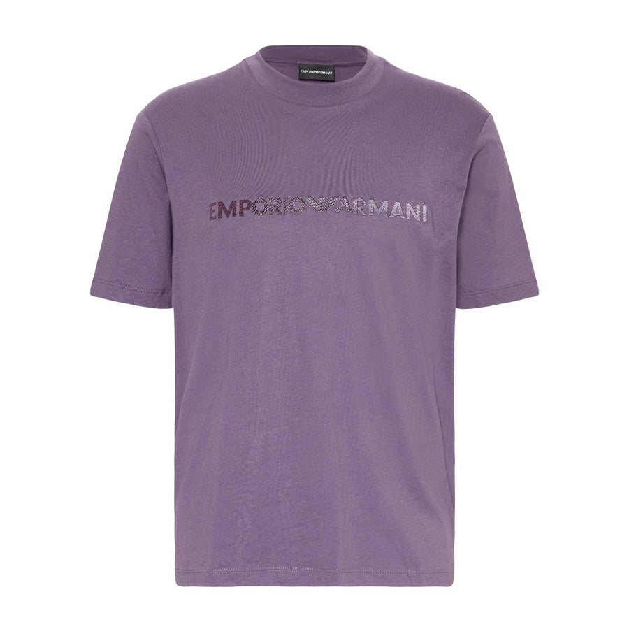 Emporio Armani Embroidery Logo Purple T-Shirt