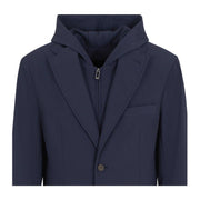 Emporio Armani Cannete Effect Navy Hood Vest Blazer