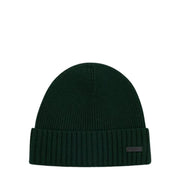 BOSS Logo Tag Green Wool Beanie Hat