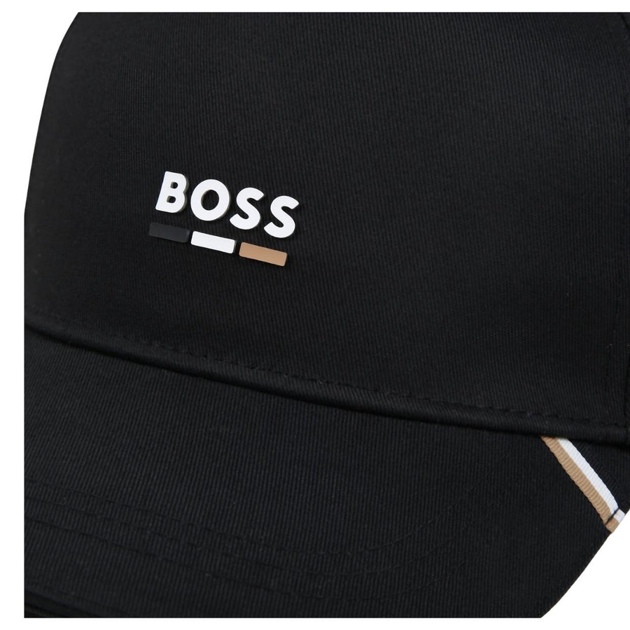 BOSS Kids Printed Logo Black Baseball Cap